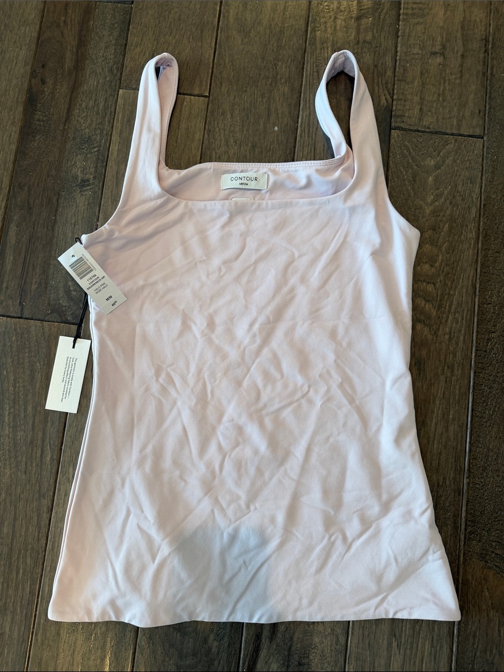 Aritzia Contour Light Blush Square Neck Tank